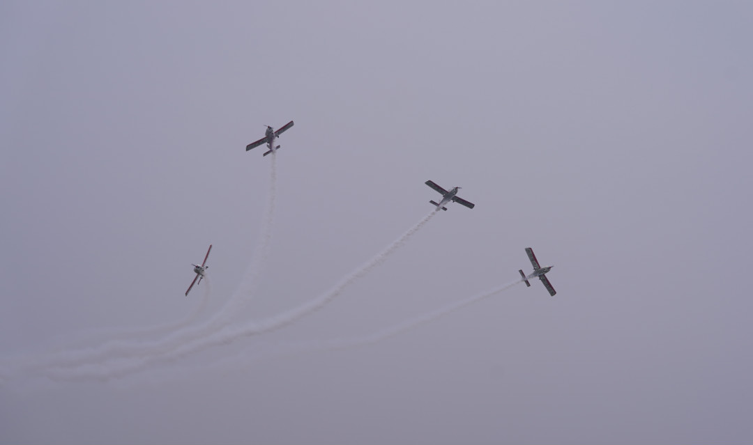 LETOU乐投四机航行编队惊艳尧城（太原）国际通用航空航行大会